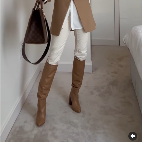 Zara leather knee size boots bloggers fav - Picture 2 of 16